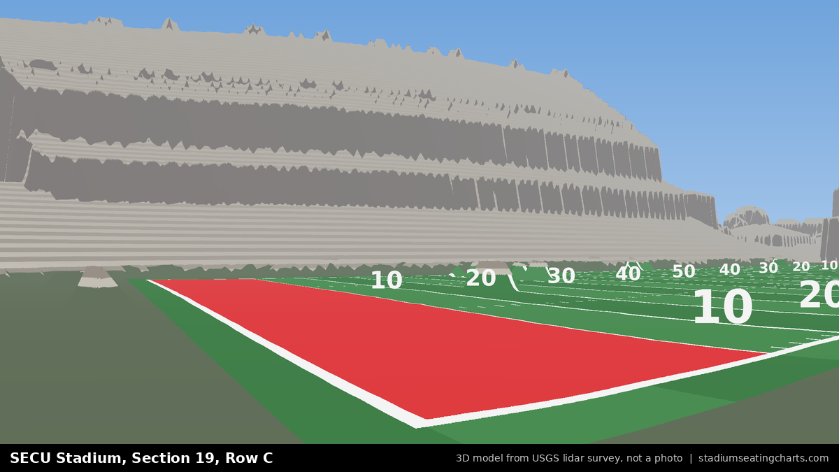 View from SECU Stadium Section 19, Row C, looking toward the field