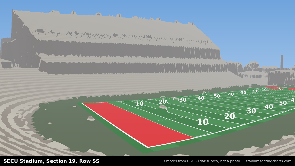 View from SECU Stadium Section 19, Row SS, looking toward the field
