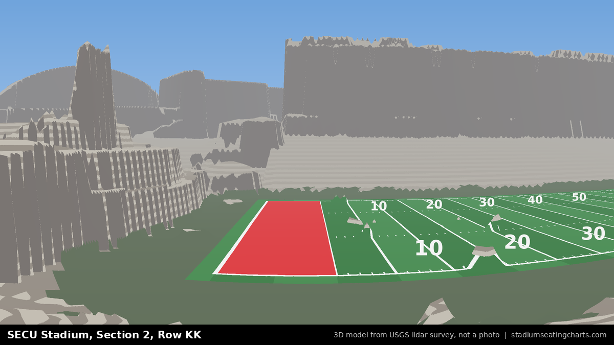 View from SECU Stadium Section 2, Row KK, looking toward the field