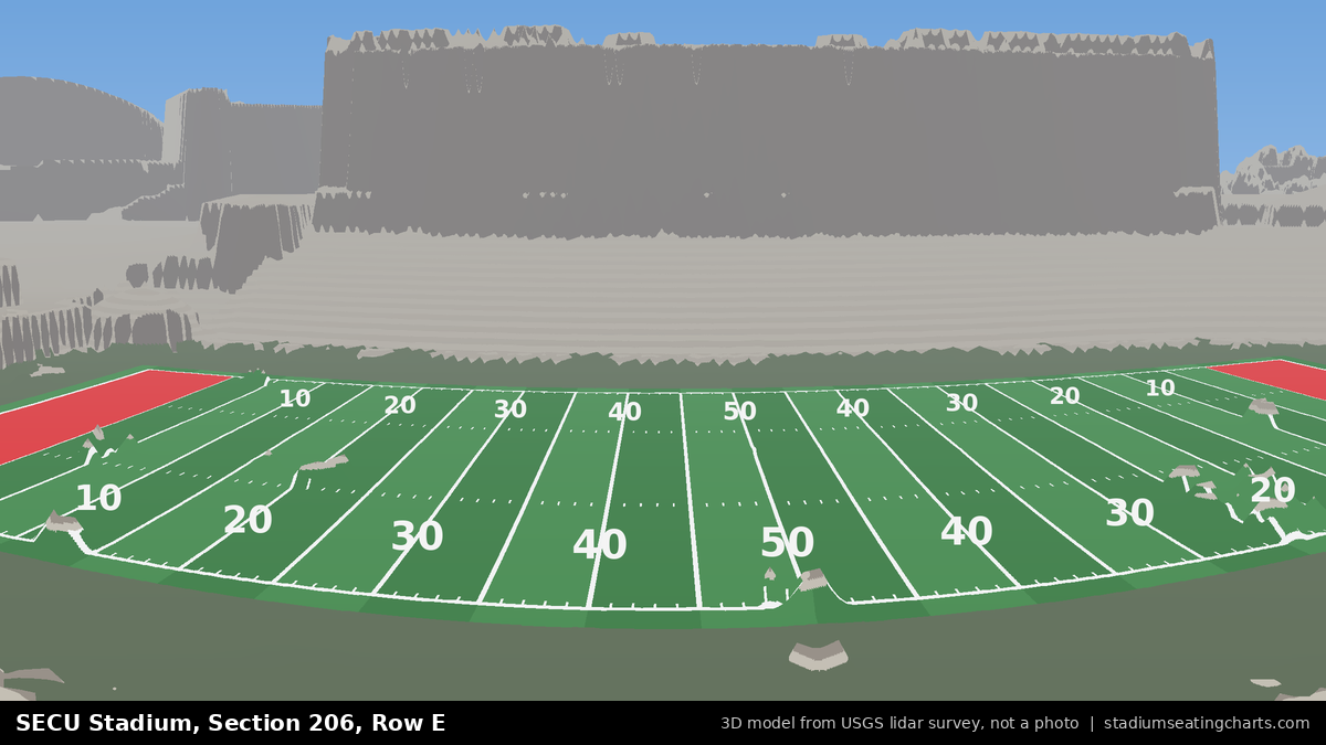 View from SECU Stadium Section 206, Row E, looking toward the field