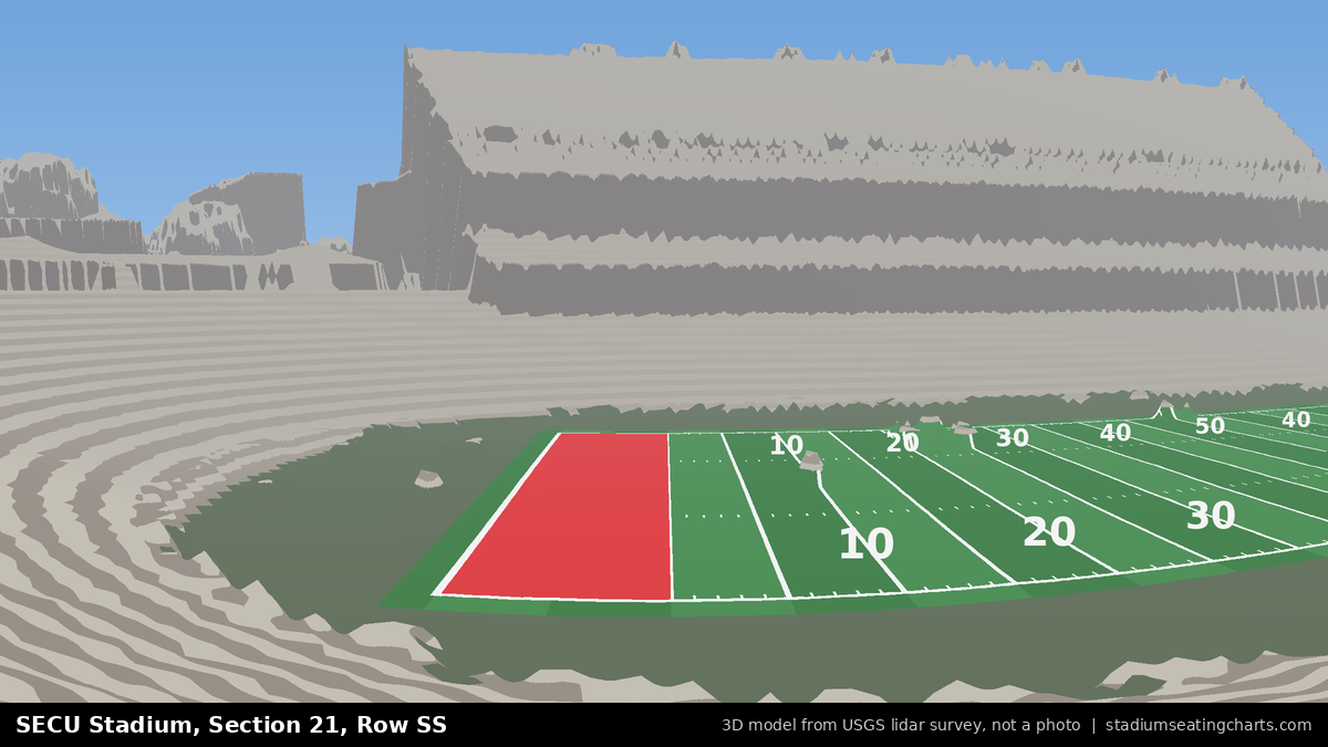View from SECU Stadium Section 21, Row SS, looking toward the field