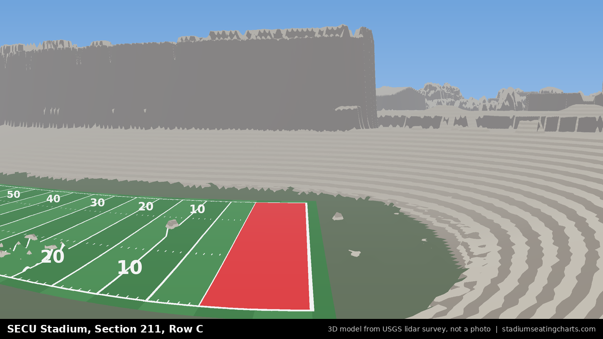 View from SECU Stadium Section 211, Row C, looking toward the field