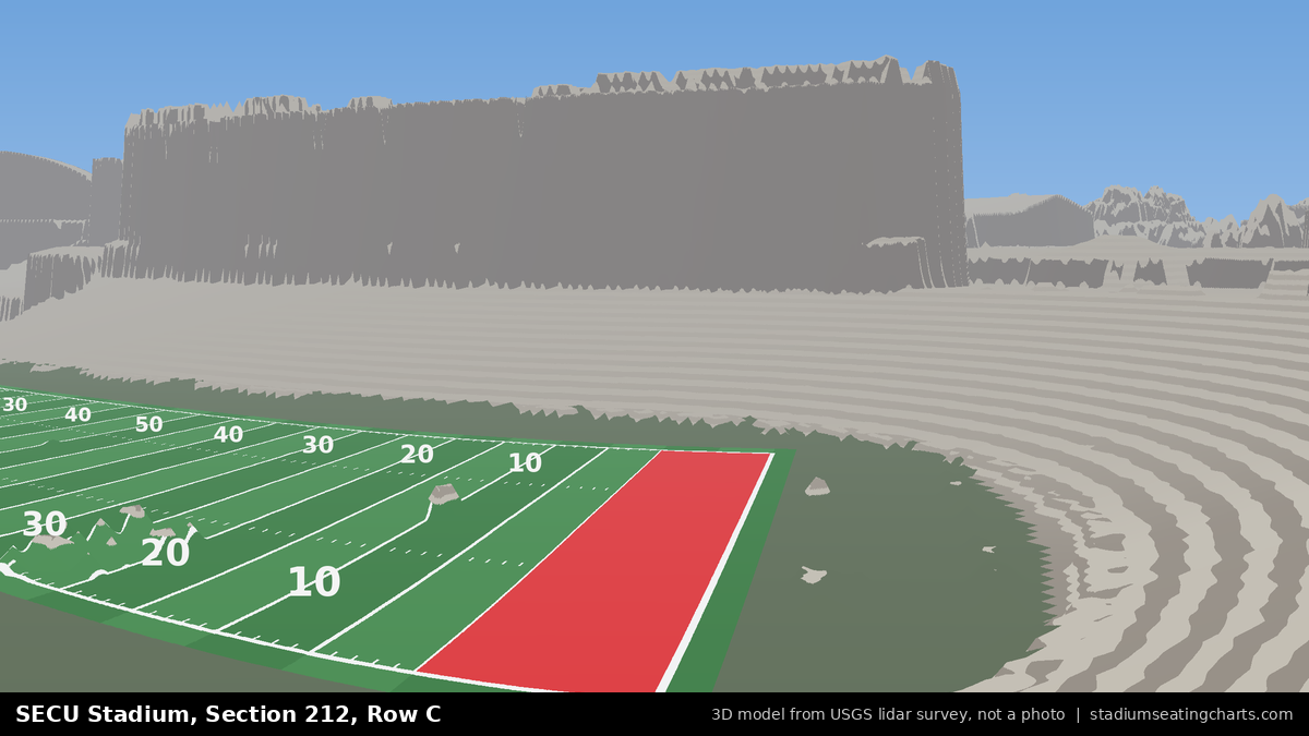 View from SECU Stadium Section 212, Row C, looking toward the field