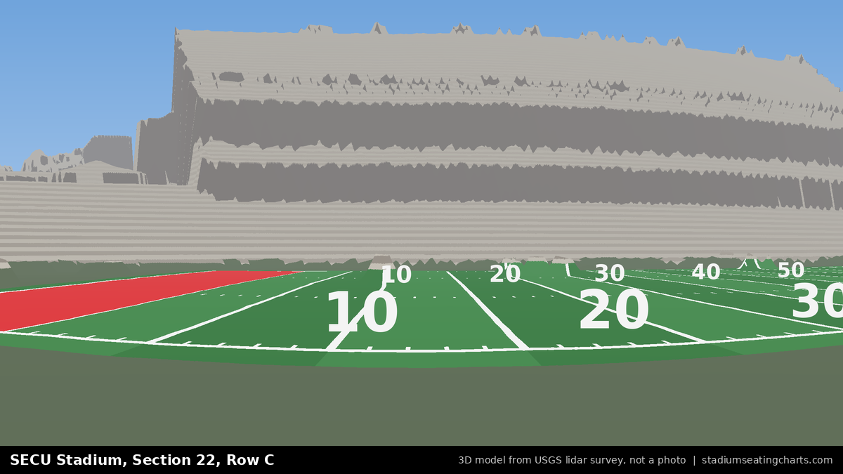 View from SECU Stadium Section 22, Row C, looking toward the field