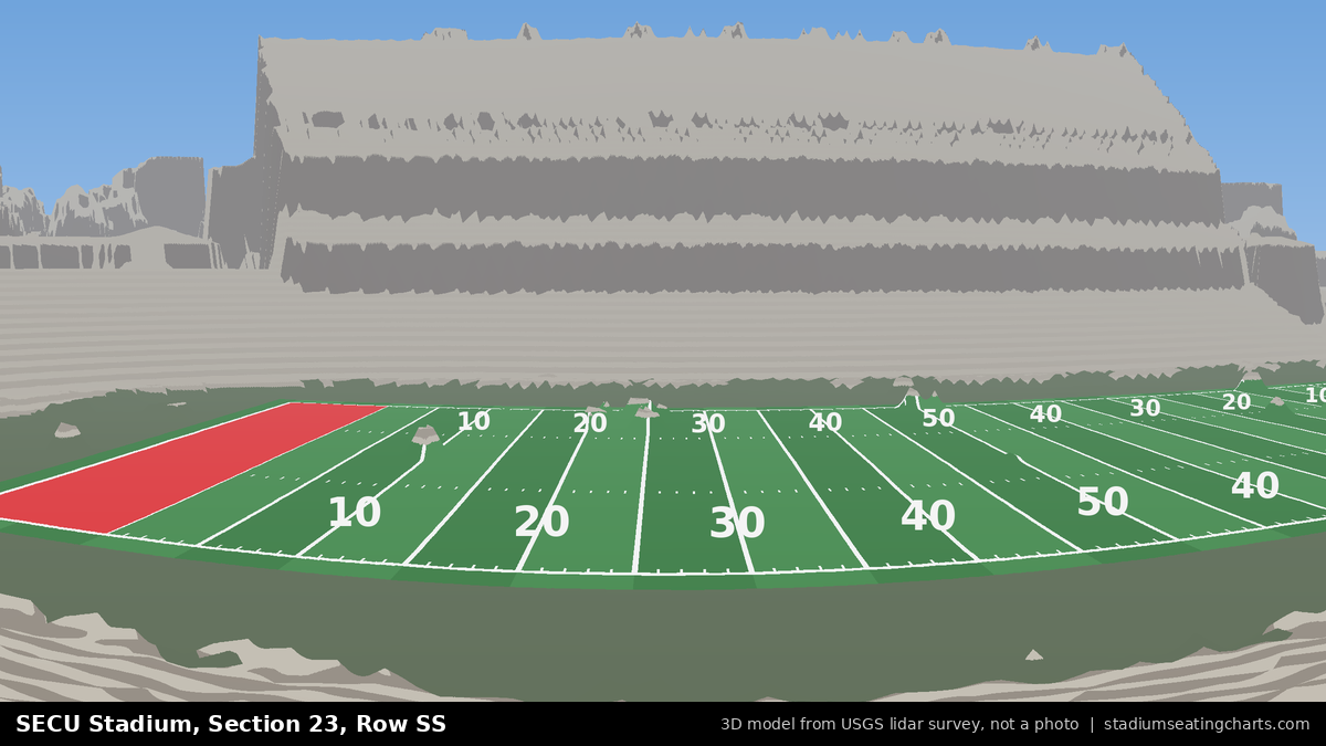 View from SECU Stadium Section 23, Row SS, looking toward the field