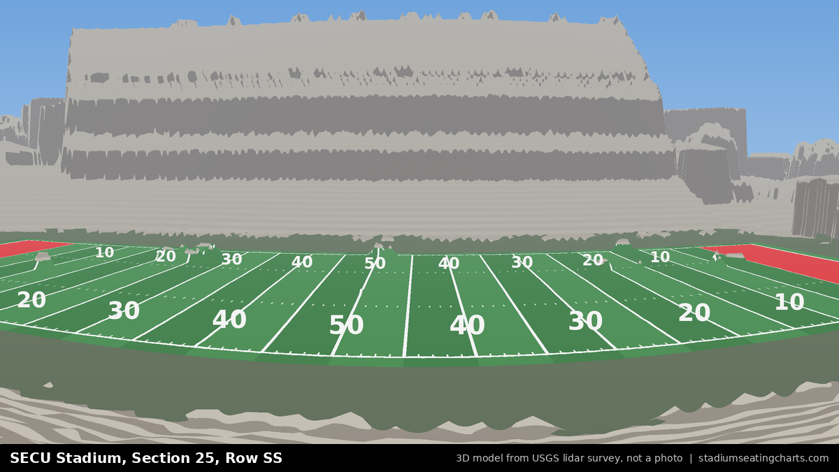 View from SECU Stadium Section 25, Row SS, looking toward the field