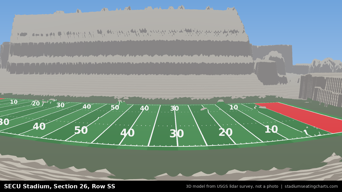 View from SECU Stadium Section 26, Row SS, looking toward the field