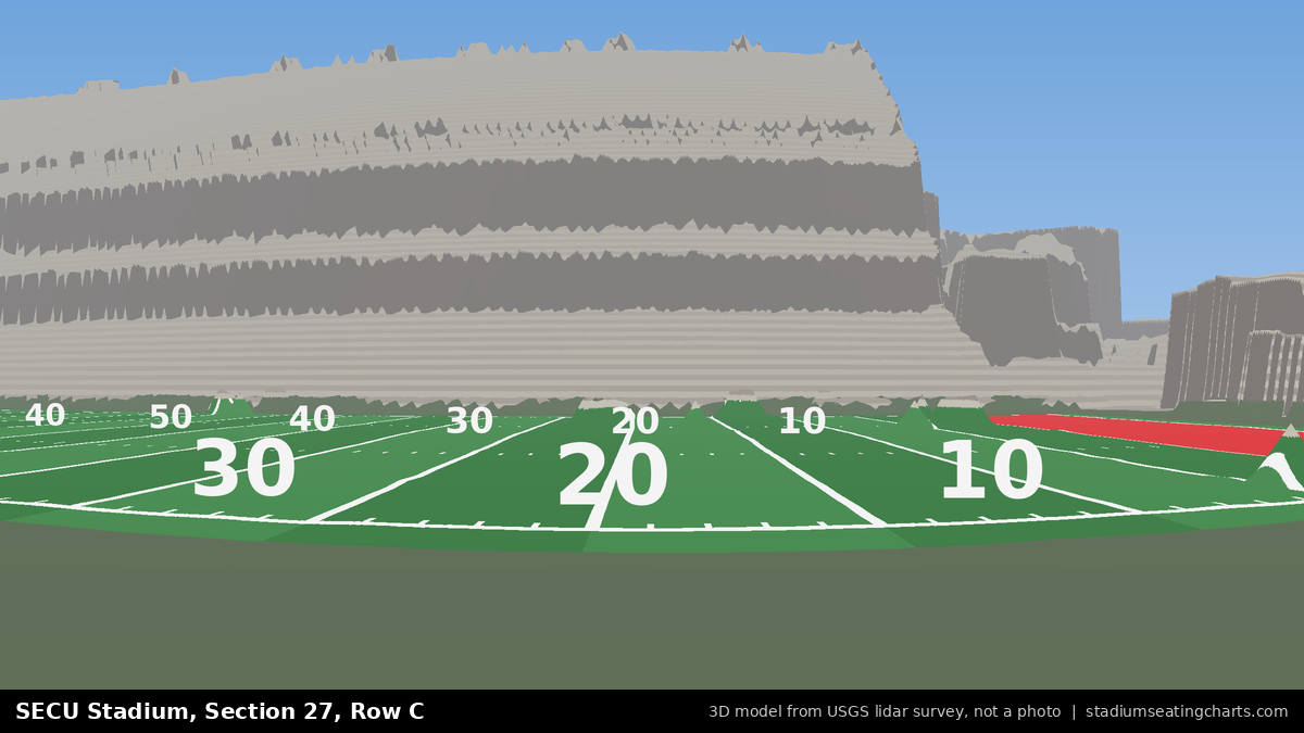 View from SECU Stadium Section 27, Row C, looking toward the field