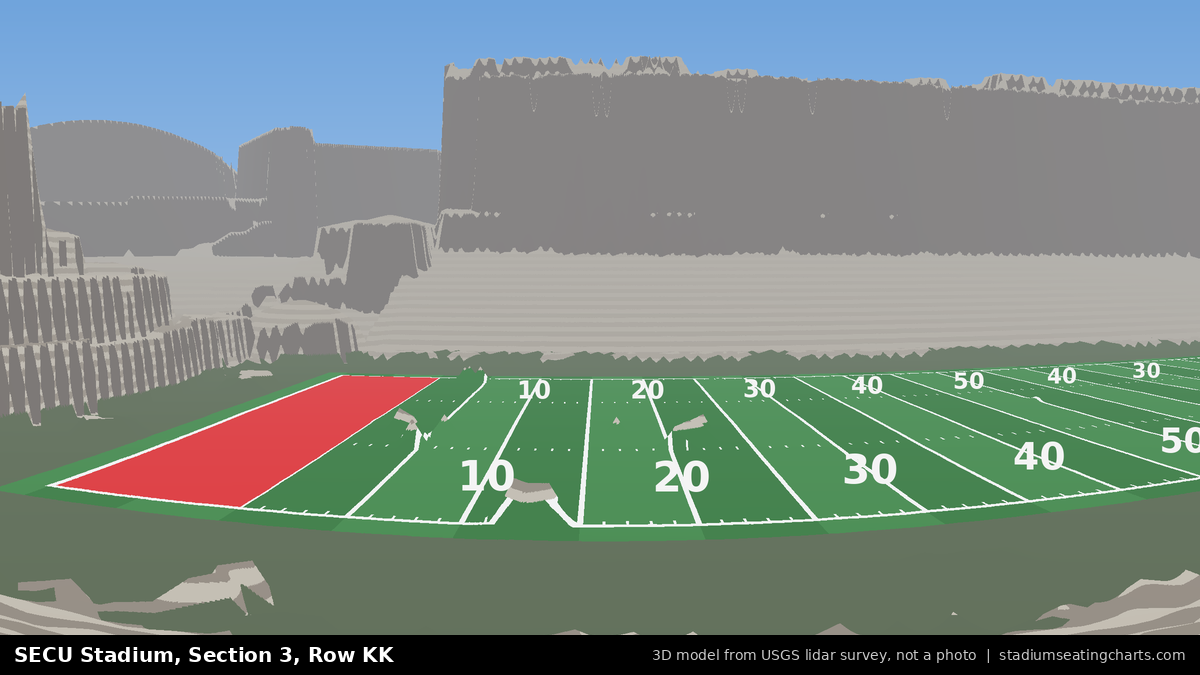 View from SECU Stadium Section 3, Row KK, looking toward the field