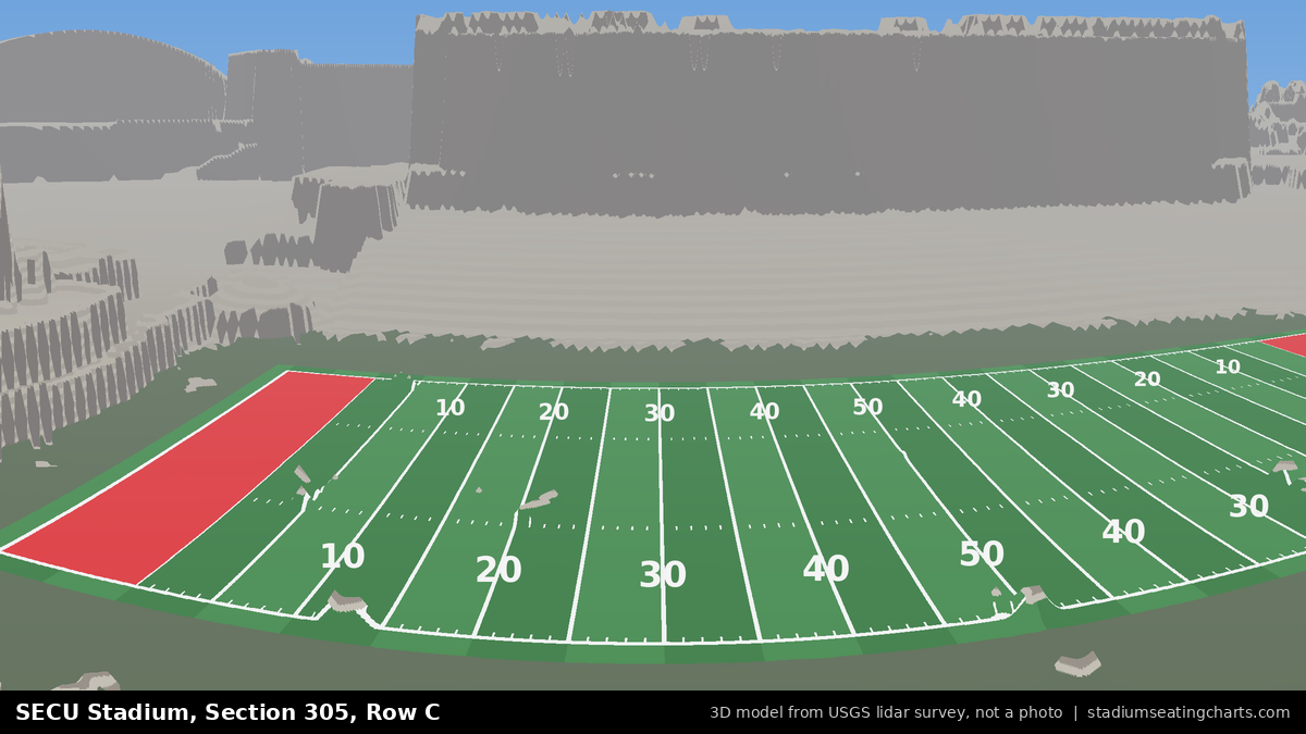 View from SECU Stadium Section 305, Row C, looking toward the field