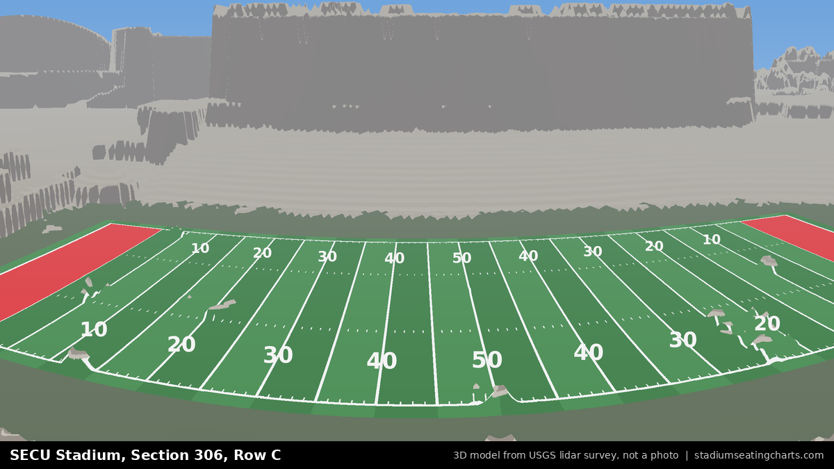 View from SECU Stadium Section 306, Row C, looking toward the field
