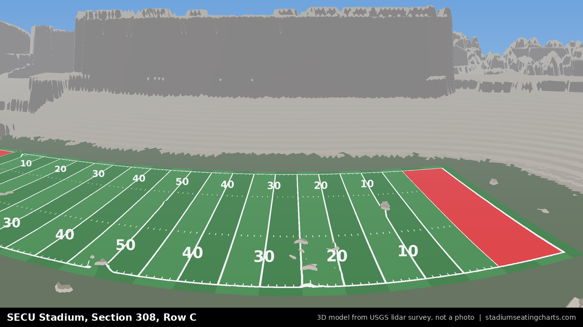 View from SECU Stadium Section 308, Row C, looking toward the field