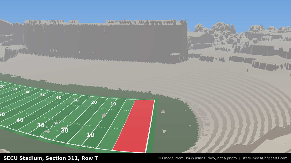 View from SECU Stadium Section 311, Row T, looking toward the field