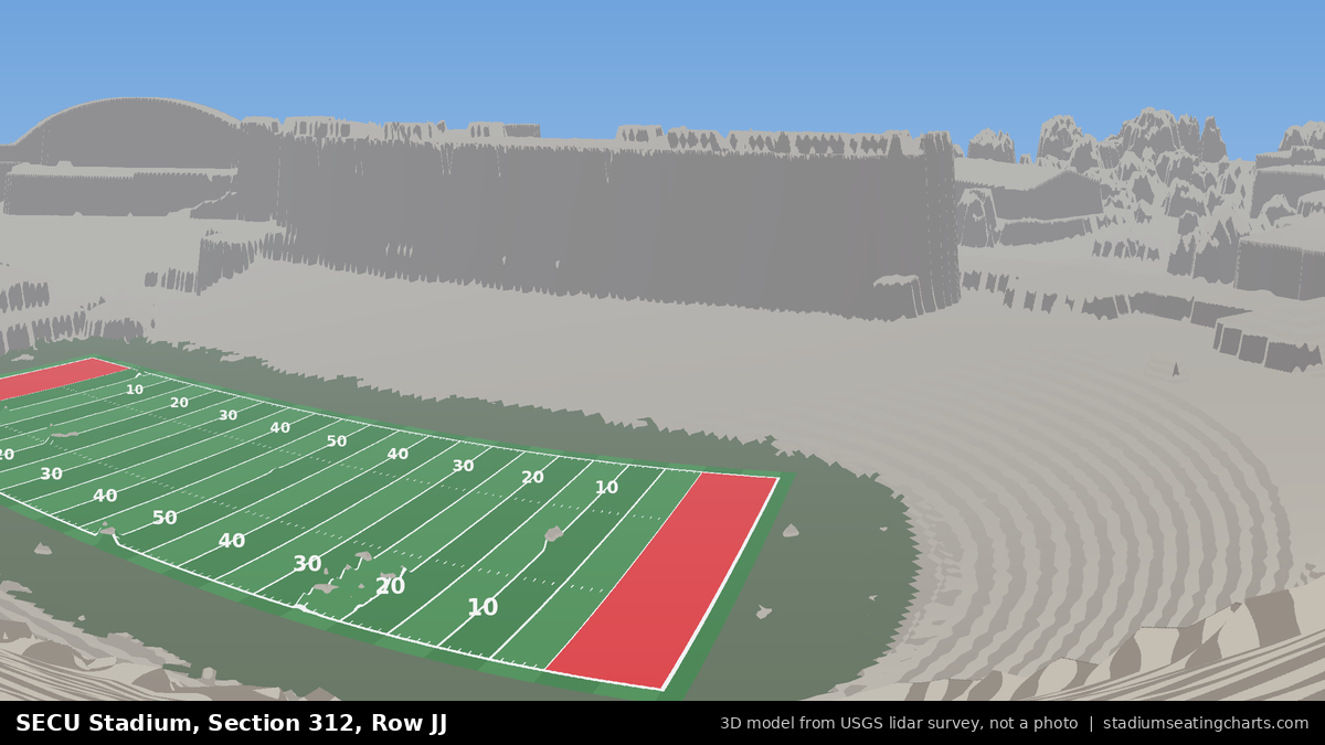 View from SECU Stadium Section 312, Row JJ, looking toward the field
