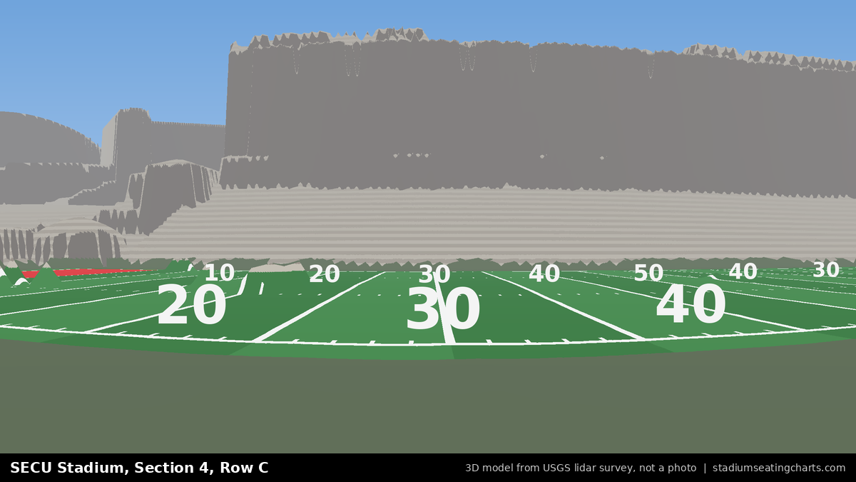 View from SECU Stadium Section 4, Row C, looking toward the field