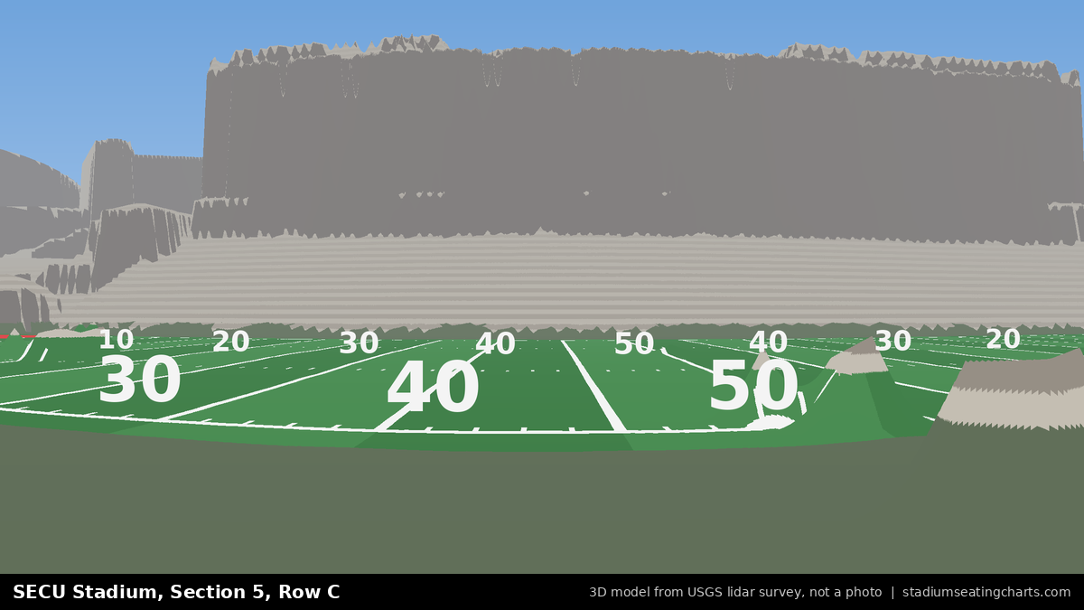 View from SECU Stadium Section 5, Row C, looking toward the field