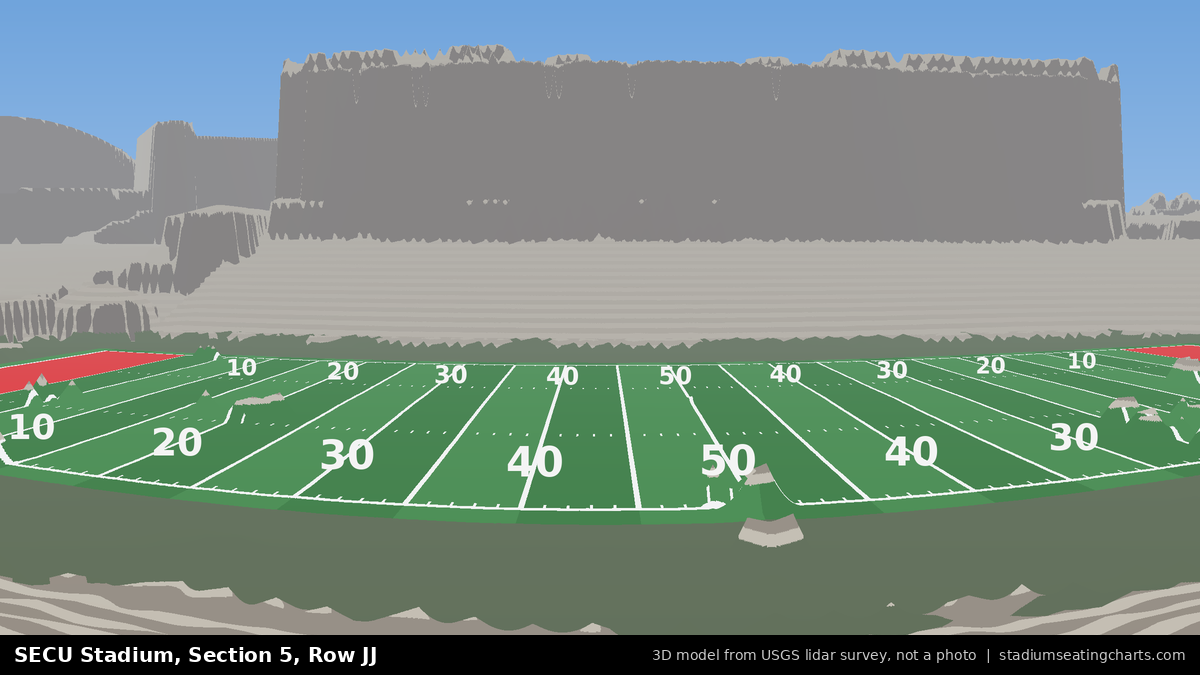 View from SECU Stadium Section 5, Row JJ, looking toward the field