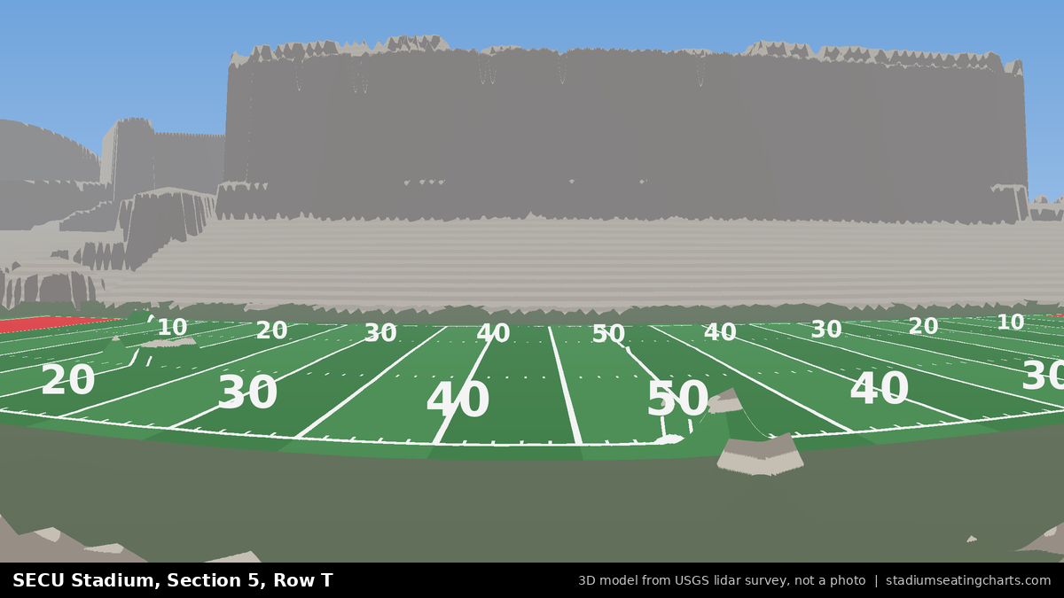 View from SECU Stadium Section 5, Row T, looking toward the field
