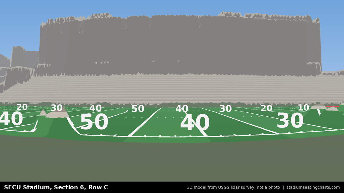 View from SECU Stadium Section 6, Row C, looking toward the field