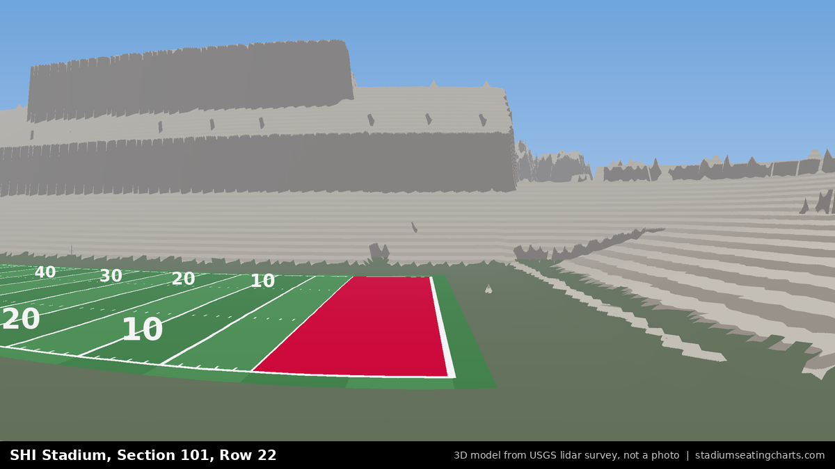 View from SHI Stadium Section 101, Row 22, looking toward the field