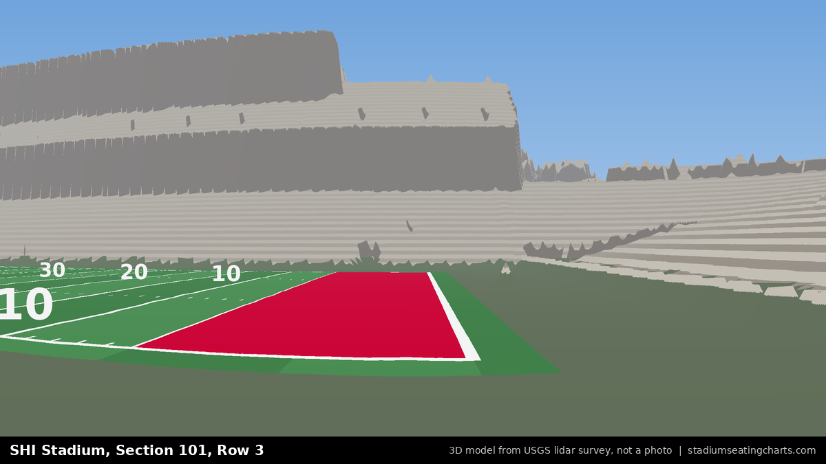 View from SHI Stadium Section 101, Row 3, looking toward the field