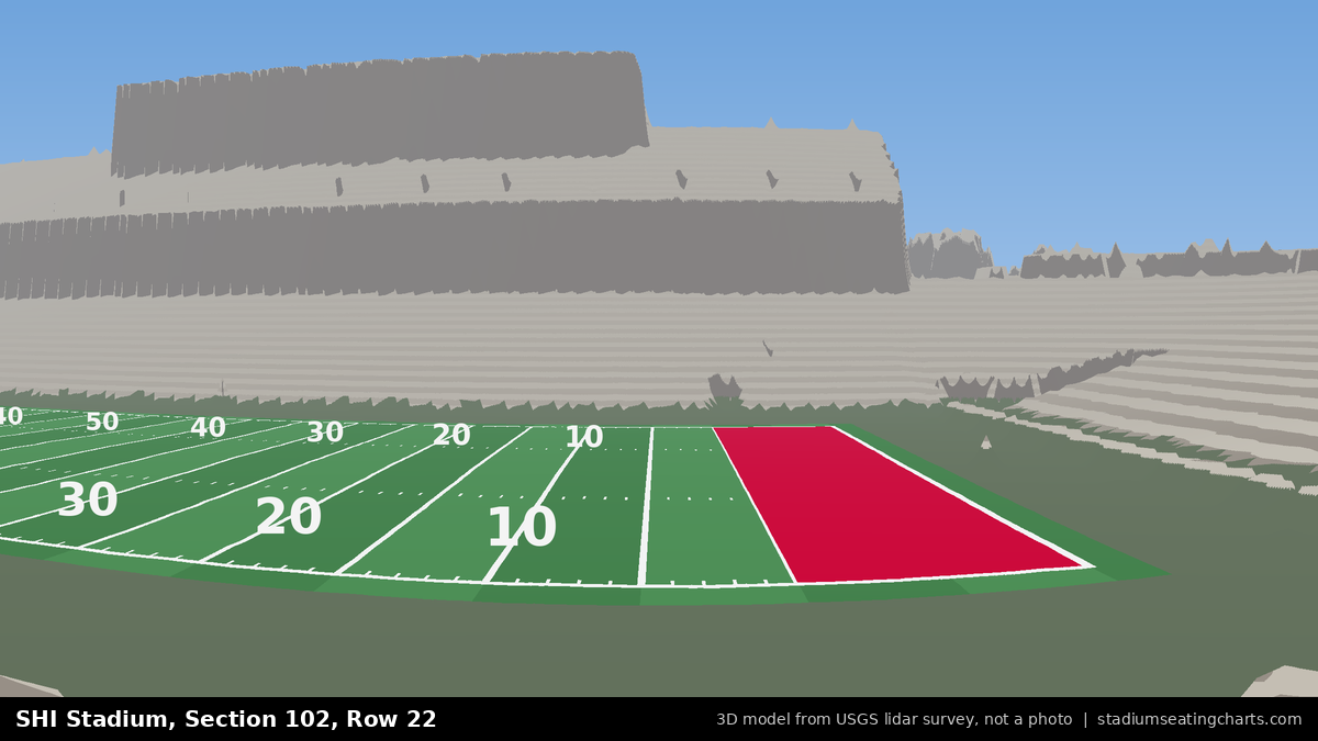 View from SHI Stadium Section 102, Row 22, looking toward the field
