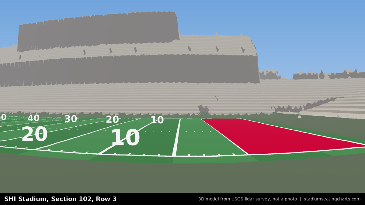 View from SHI Stadium Section 102, Row 3, looking toward the field