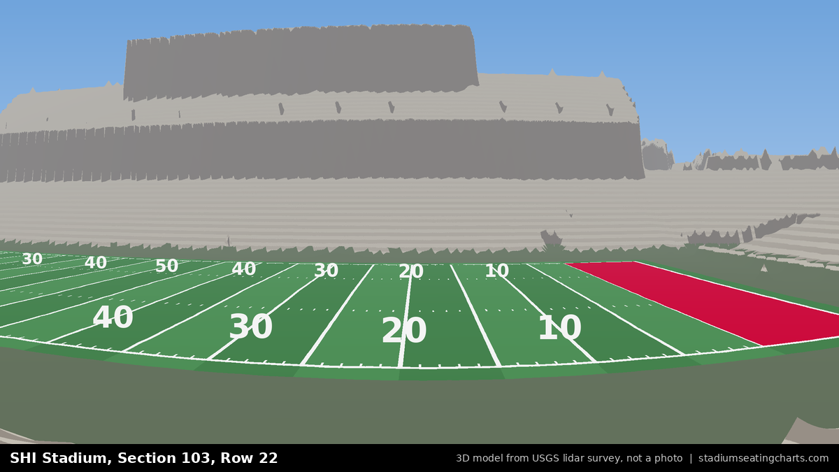 View from SHI Stadium Section 103, Row 22, looking toward the field