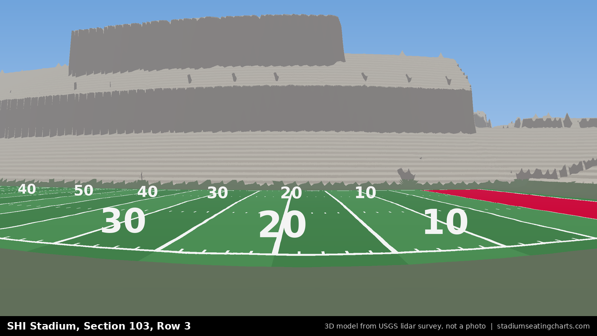 View from SHI Stadium Section 103, Row 3, looking toward the field