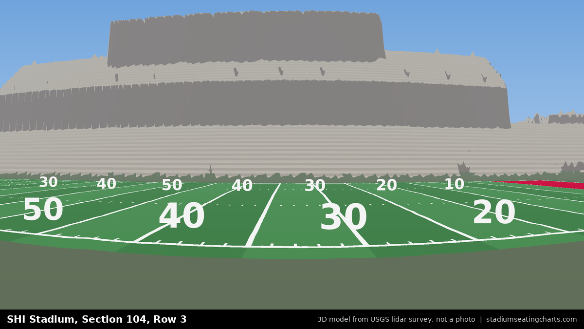 View from SHI Stadium Section 104, Row 3, looking toward the field