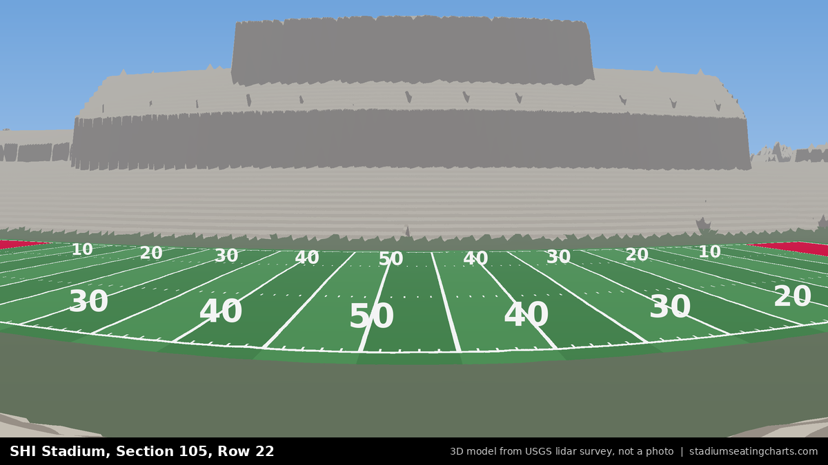 View from SHI Stadium Section 105, Row 22, looking toward the field