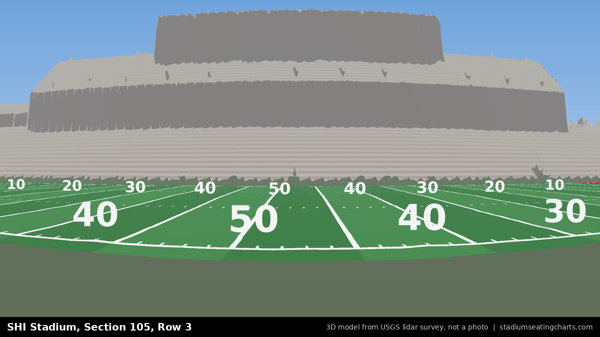 View from SHI Stadium Section 105, Row 3, looking toward the field