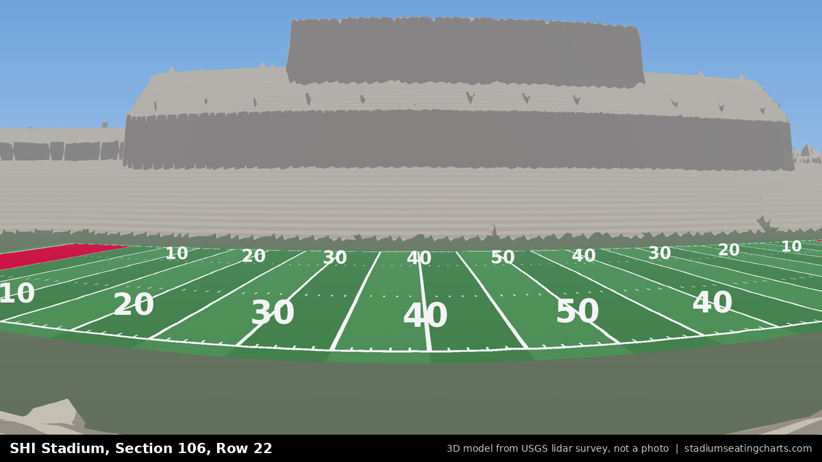 View from SHI Stadium Section 106, Row 22, looking toward the field