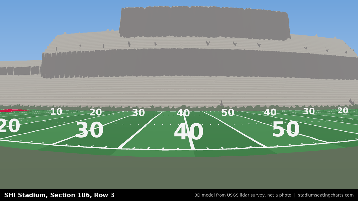 View from SHI Stadium Section 106, Row 3, looking toward the field