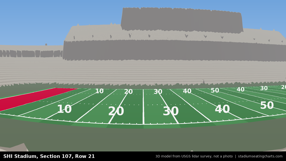 View from SHI Stadium Section 107, Row 21, looking toward the field