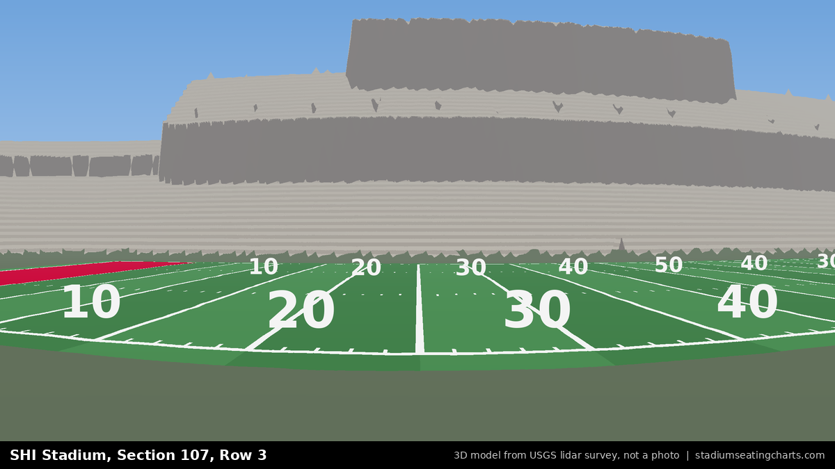 View from SHI Stadium Section 107, Row 3, looking toward the field