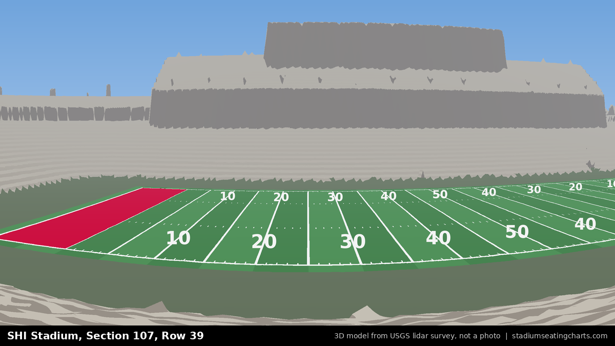 View from SHI Stadium Section 107, Row 39, looking toward the field