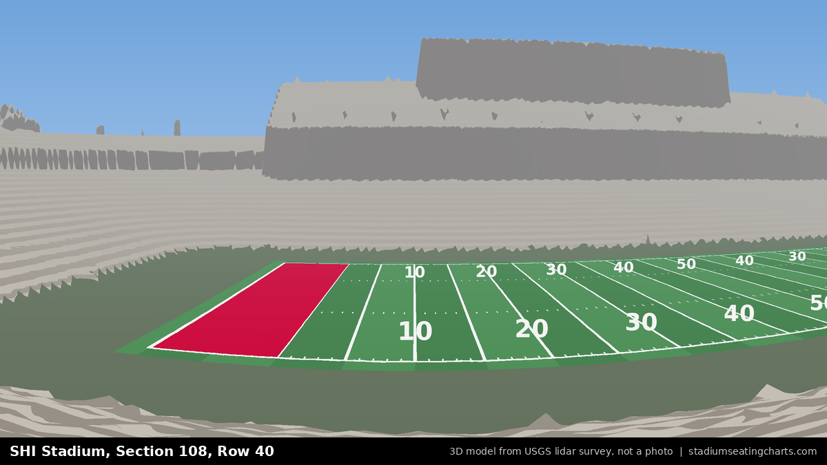 View from SHI Stadium Section 108, Row 40, looking toward the field