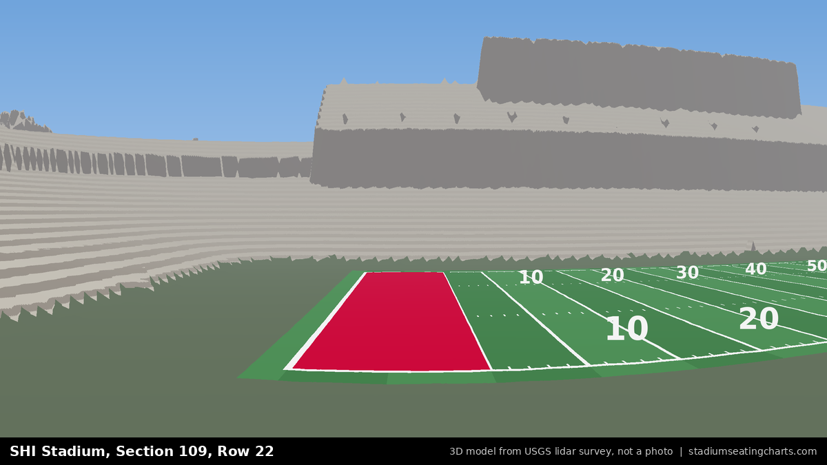 View from SHI Stadium Section 109, Row 22, looking toward the field