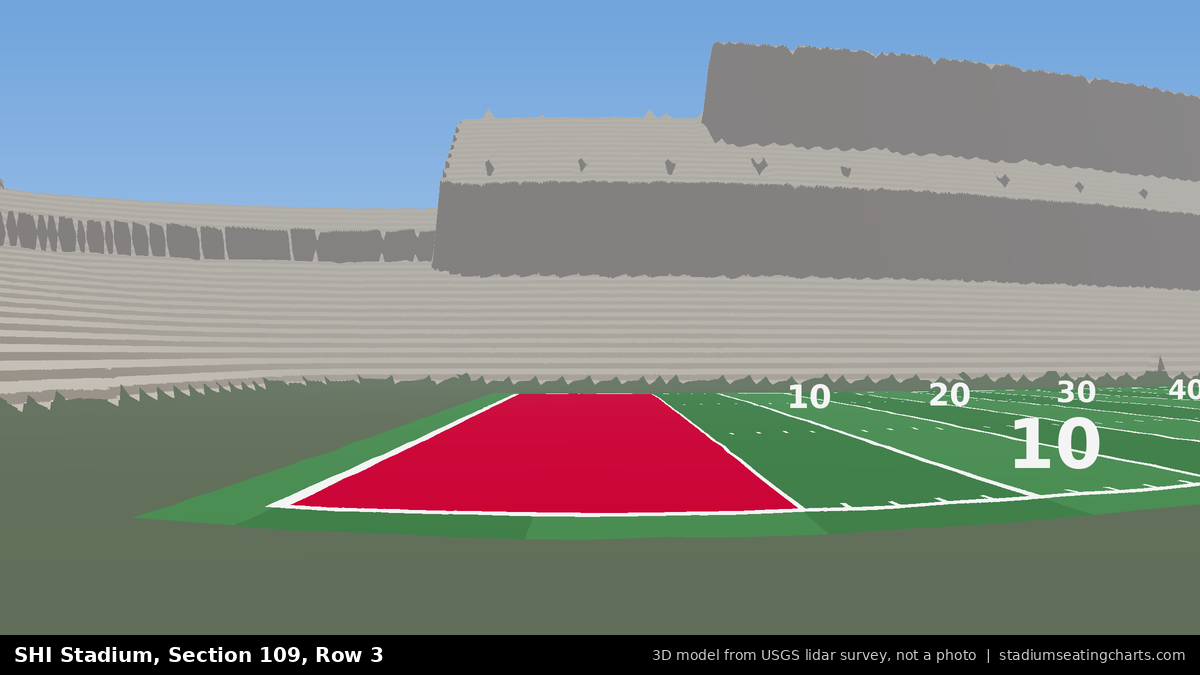 View from SHI Stadium Section 109, Row 3, looking toward the field