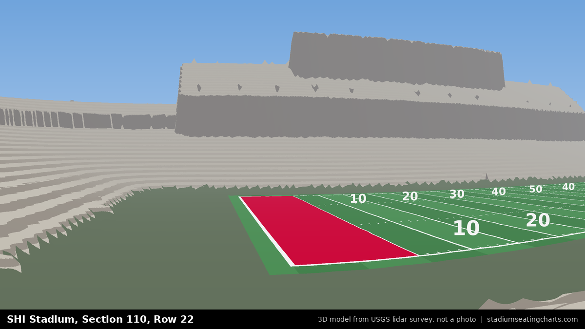 View from SHI Stadium Section 110, Row 22, looking toward the field