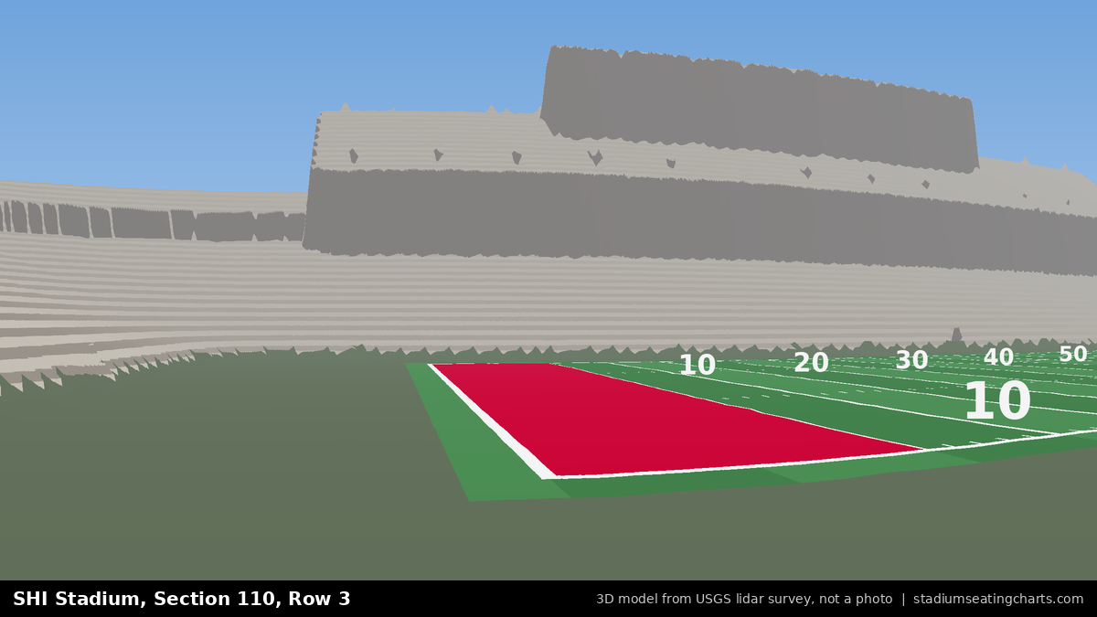 View from SHI Stadium Section 110, Row 3, looking toward the field