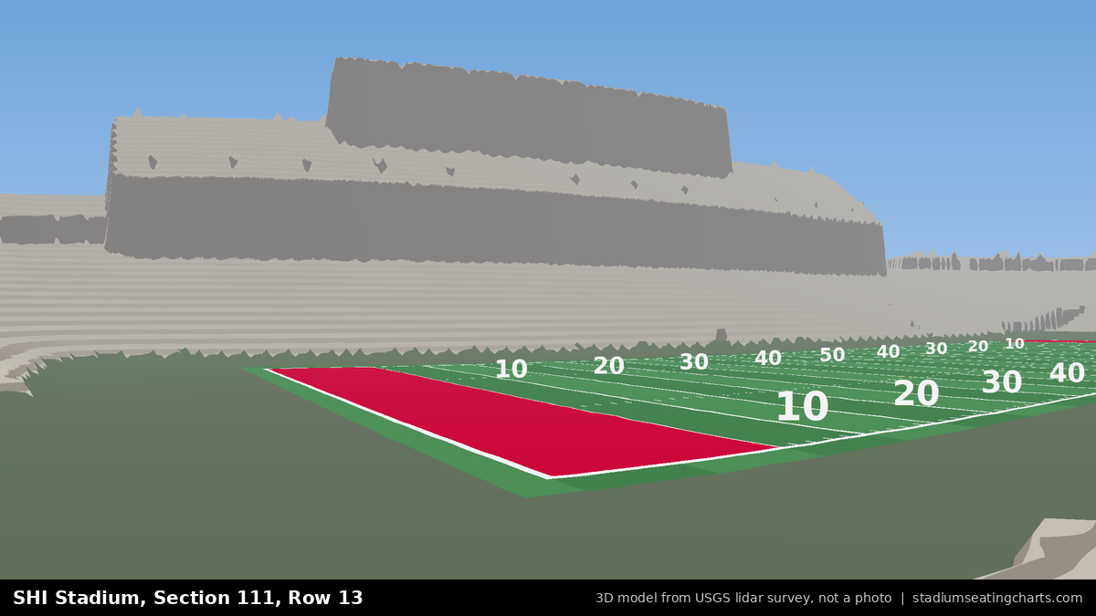 View from SHI Stadium Section 111, Row 13, looking toward the field