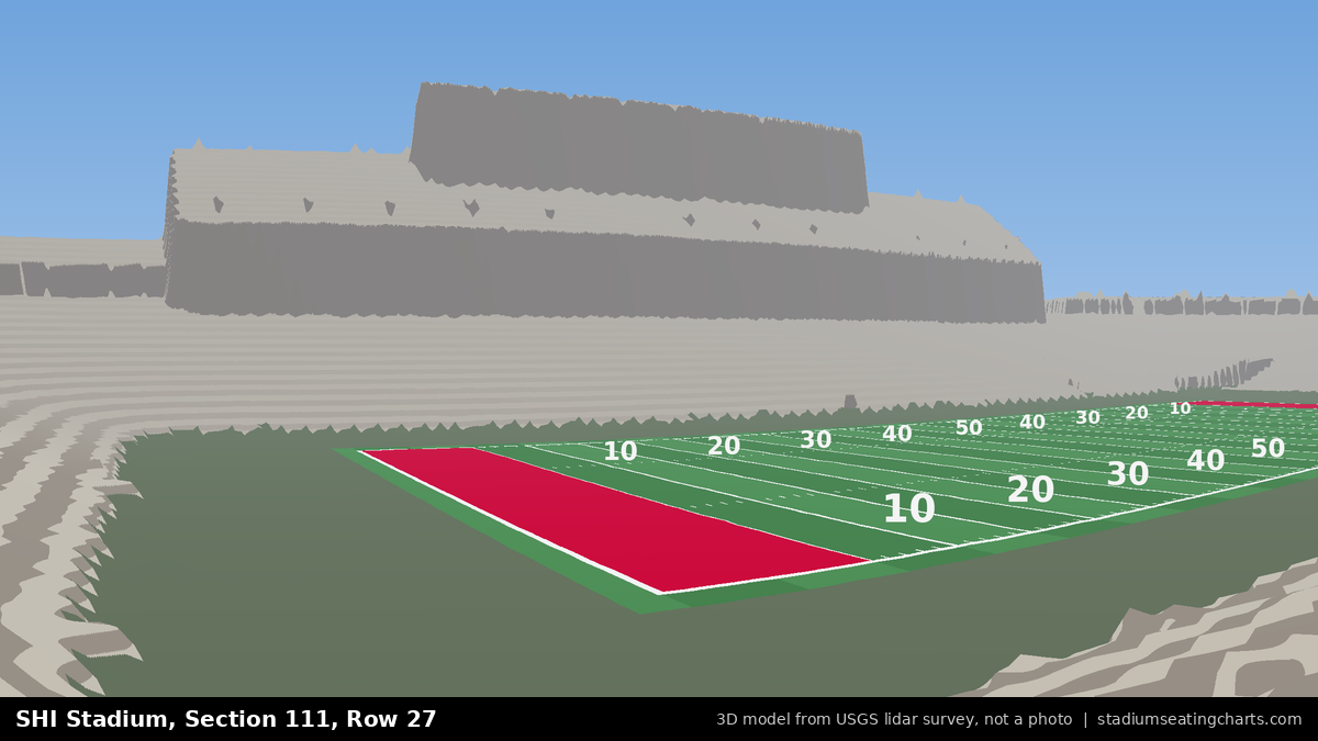 View from SHI Stadium Section 111, Row 27, looking toward the field