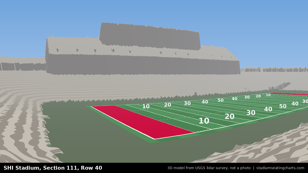 View from SHI Stadium Section 111, Row 40, looking toward the field