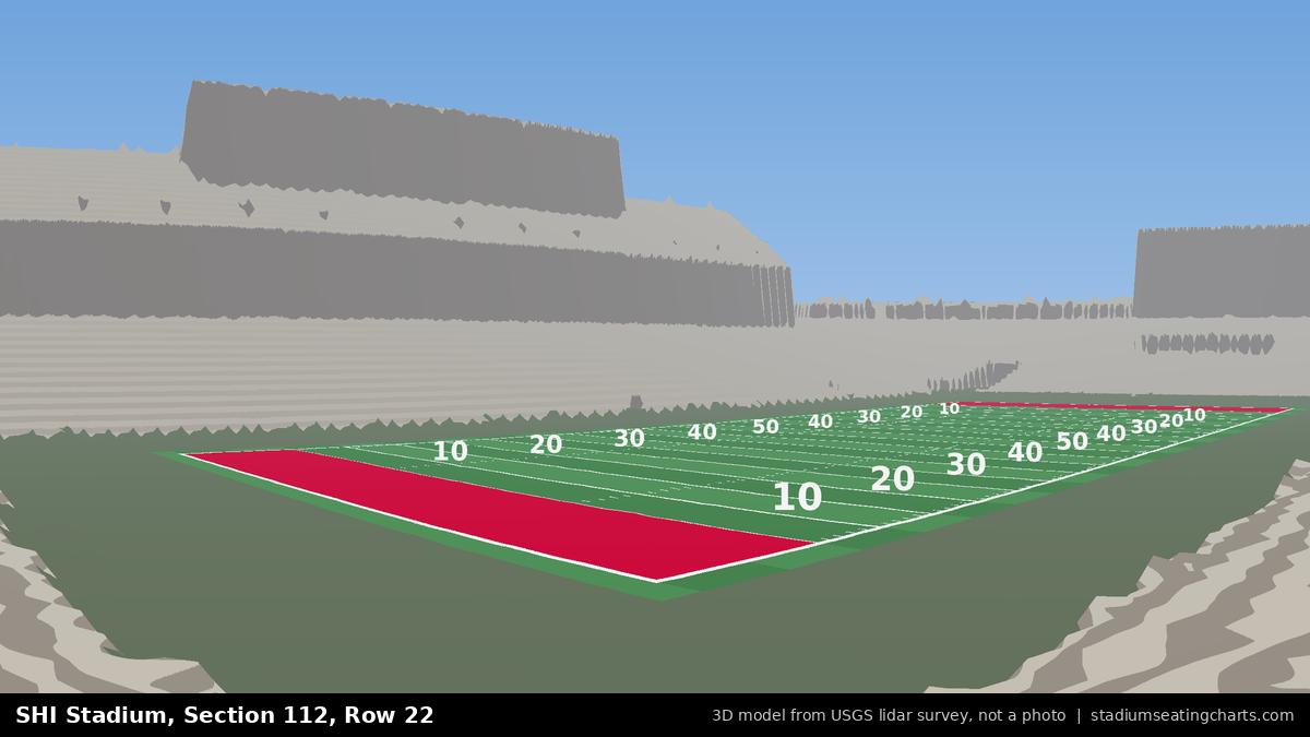 View from SHI Stadium Section 112, Row 22, looking toward the field