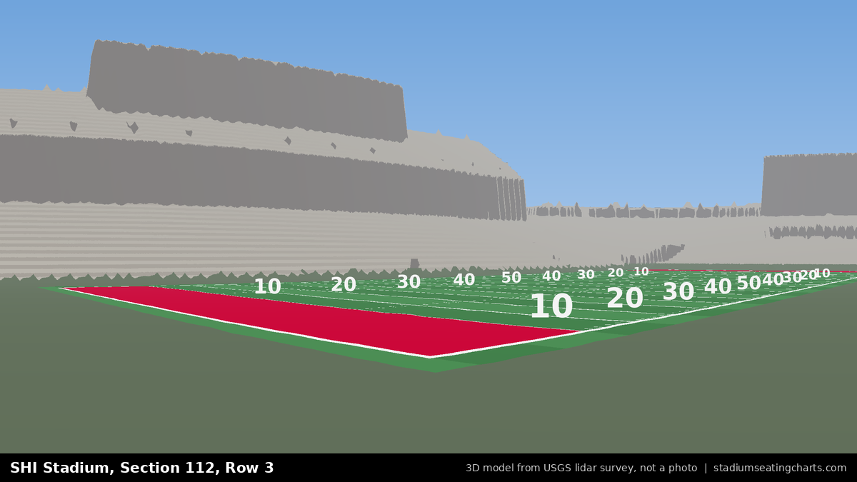 View from SHI Stadium Section 112, Row 3, looking toward the field