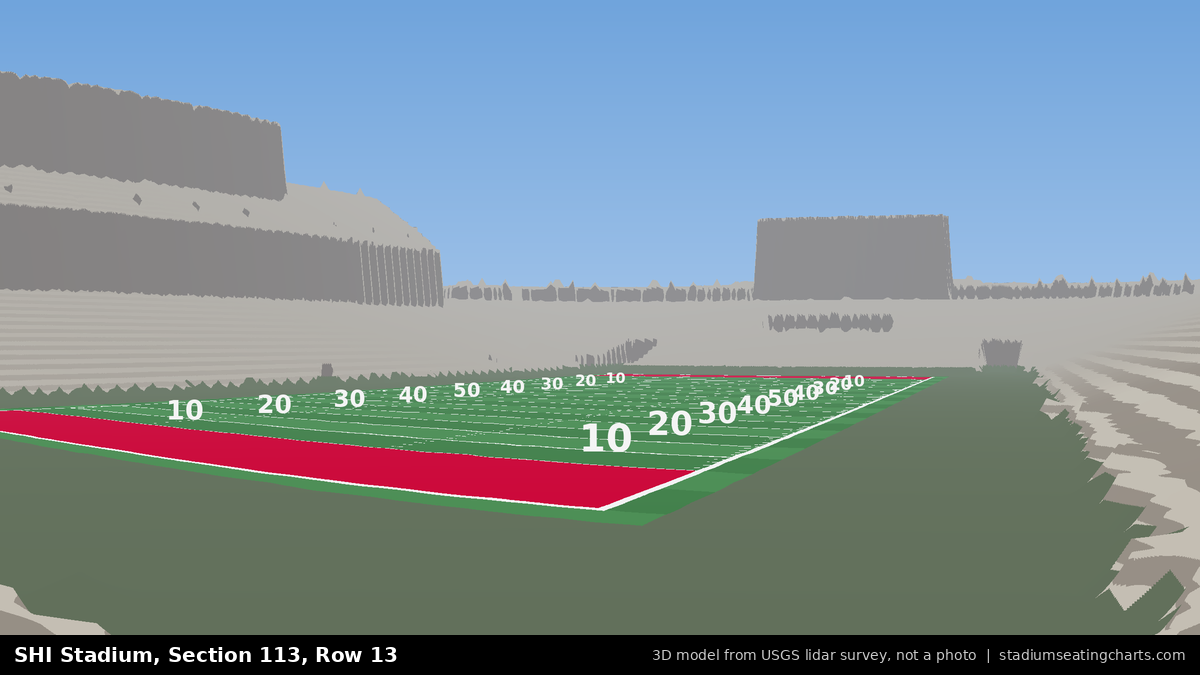 View from SHI Stadium Section 113, Row 13, looking toward the field