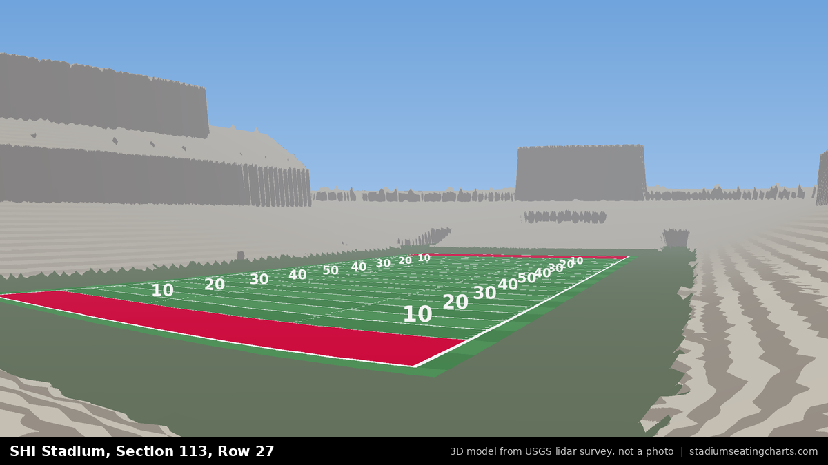 View from SHI Stadium Section 113, Row 27, looking toward the field