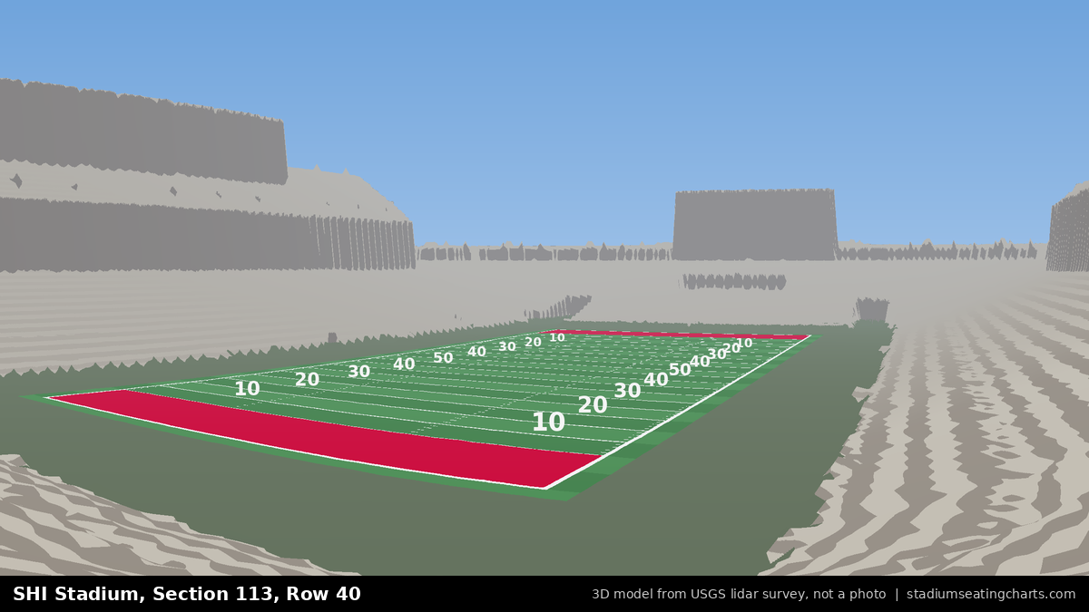 View from SHI Stadium Section 113, Row 40, looking toward the field